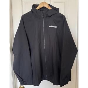 adidas Womens 2X PLUS TERREX MULTI 2L RAIN.RDY Full-Zip Black Jacket IV9836 NEW